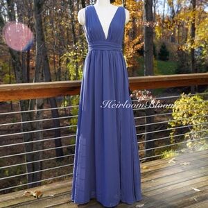 NWT’s Lulus Heavenly Hues Denim Blue maxi prom evening dress